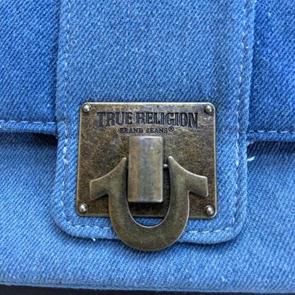 True Religion Chambray Shoulder Bag Purse - Picture 2 of 5